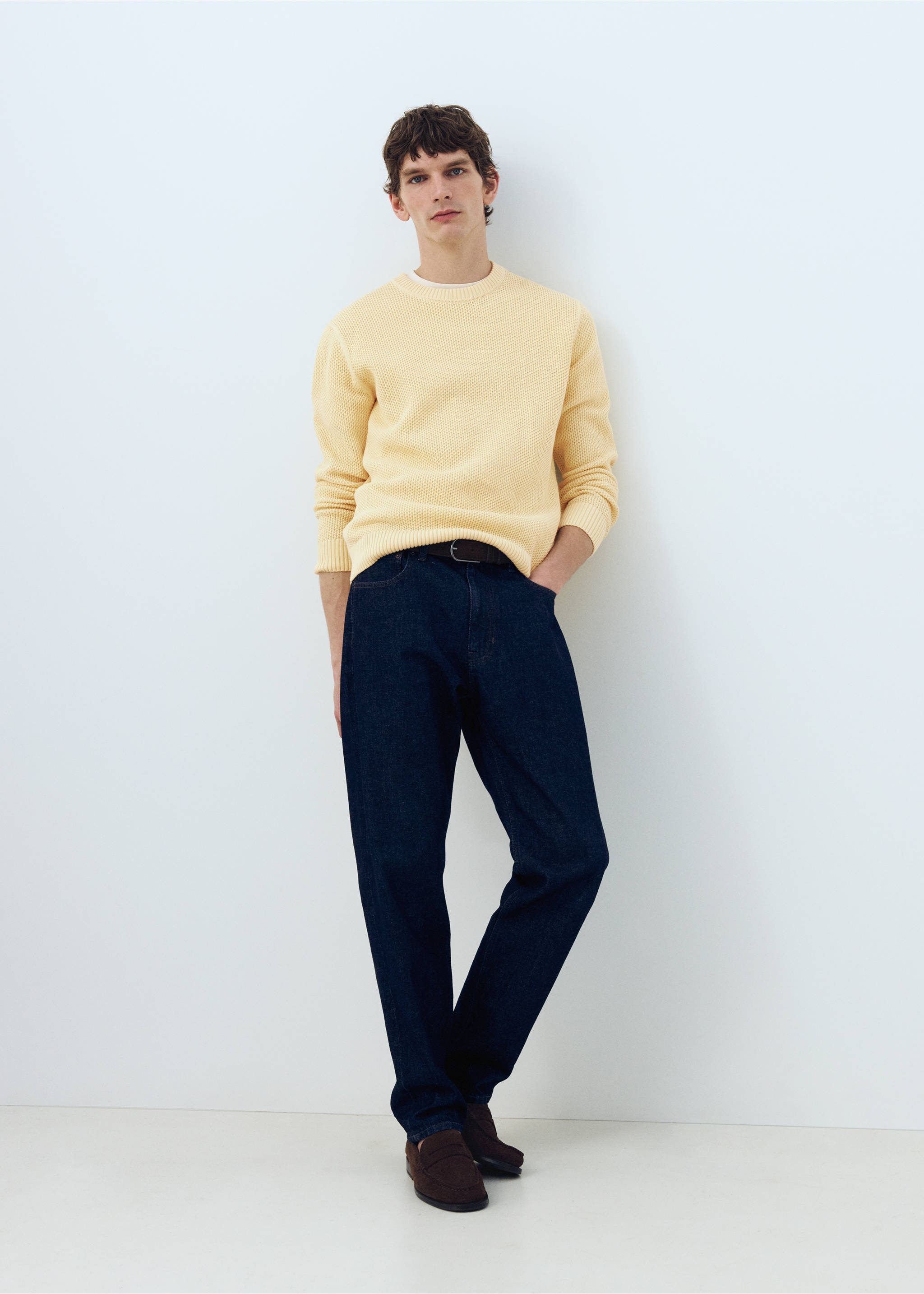 Jersey punto medio microestructura - Detalle del artículo 3, Amarillo pastel. Ref: 27004431-00.