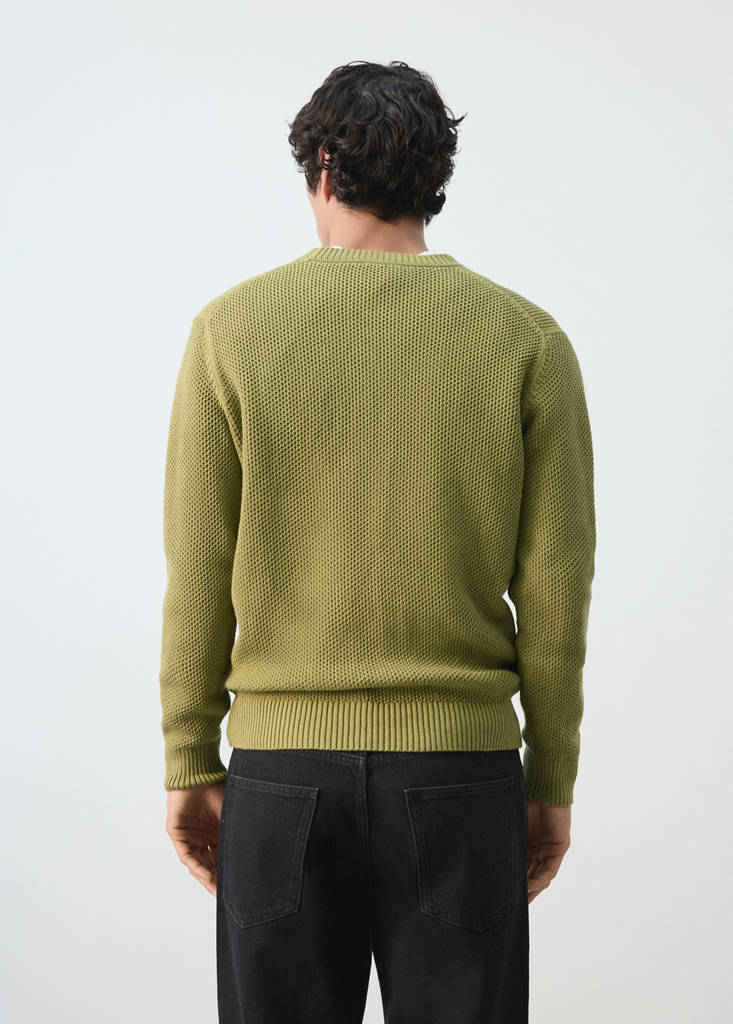 Medium-knit microstructure sweater — Green Apple