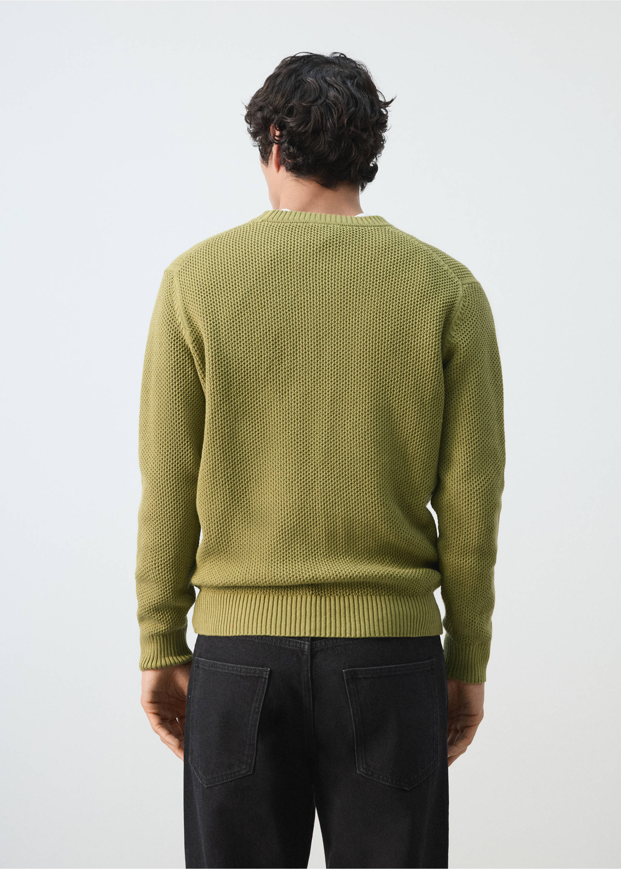 Jersey punto medio microestructura - Reverso del artículo, Verde manzana. Ref: 27004431-00.