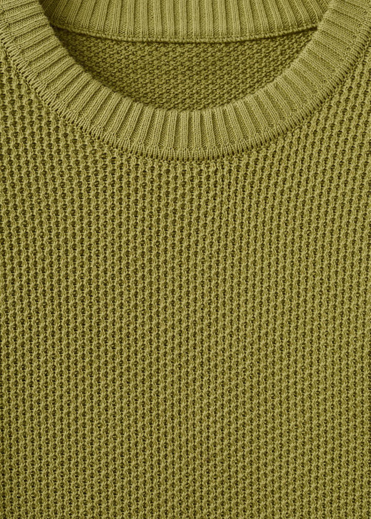 Medium-knit microstructure sweater — Green Apple