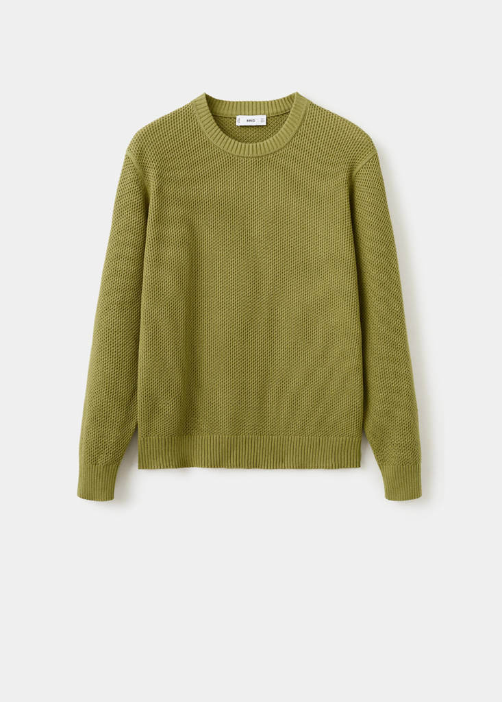 Medium-knit microstructure sweater — Green Apple