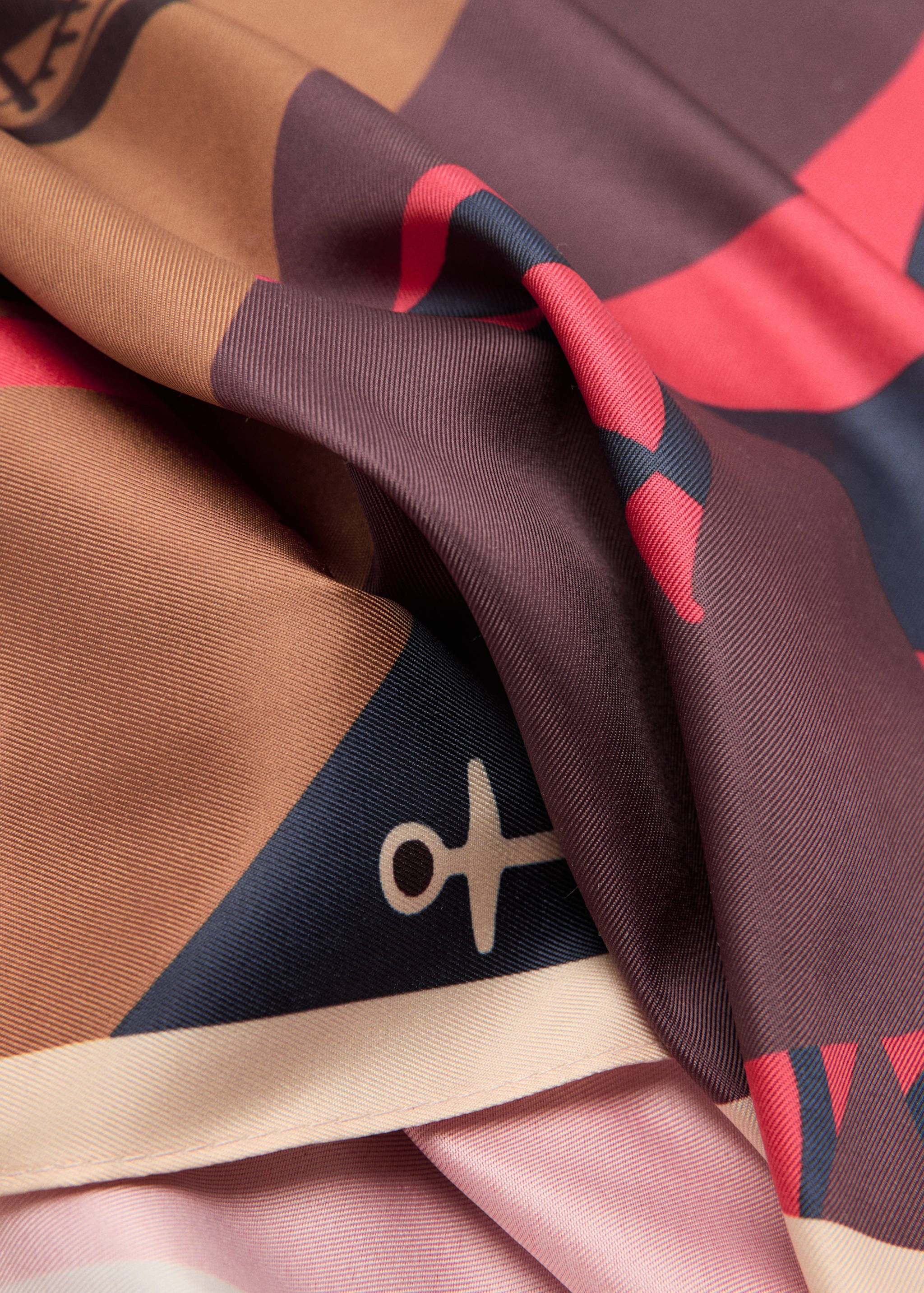 Printed satin scarf - Medium plane
