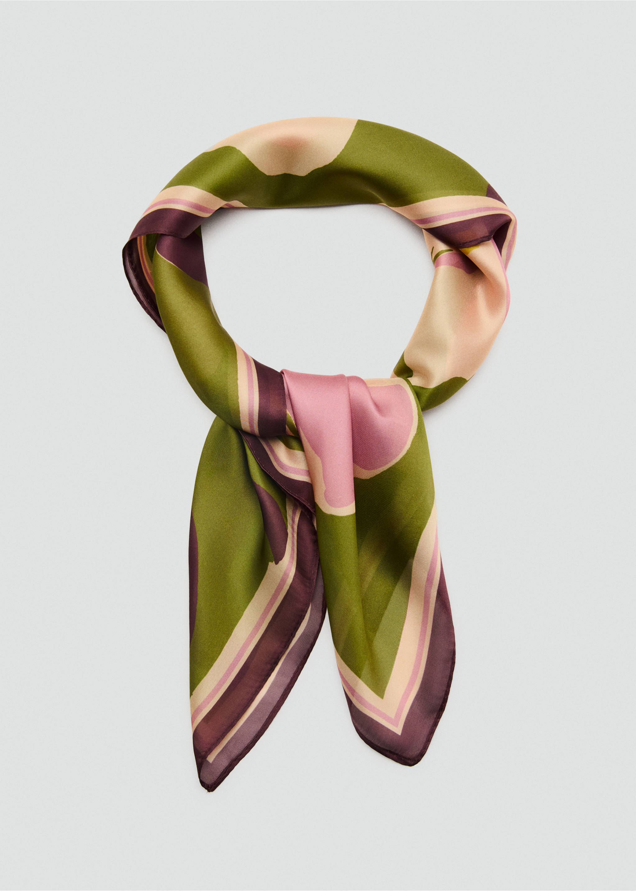 Floral print scarf - Details of the article 1, Pink. Ref: 27004436-00.