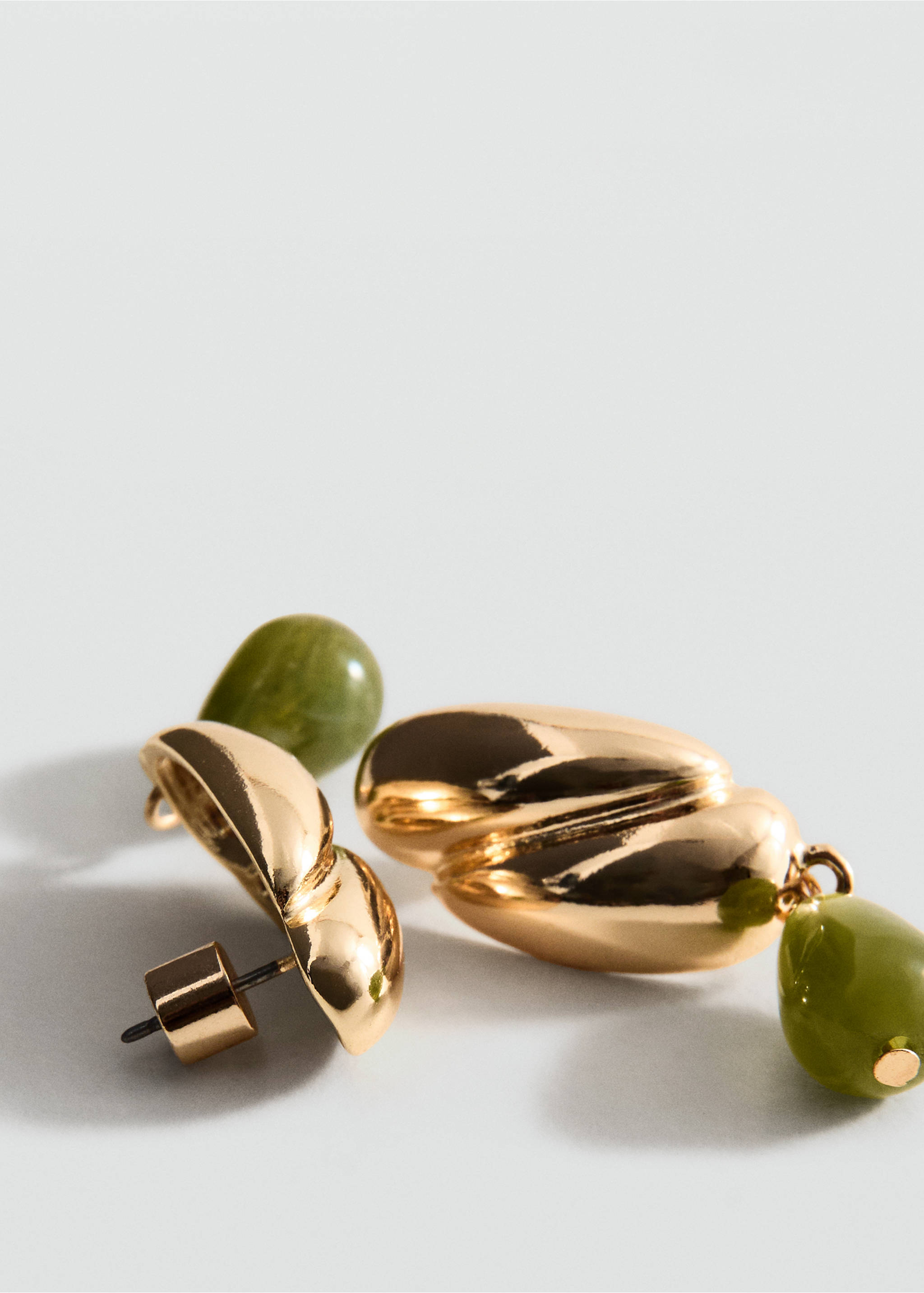 Combined long earrings - Medium plane, Gold. Ref: 27004439-00.