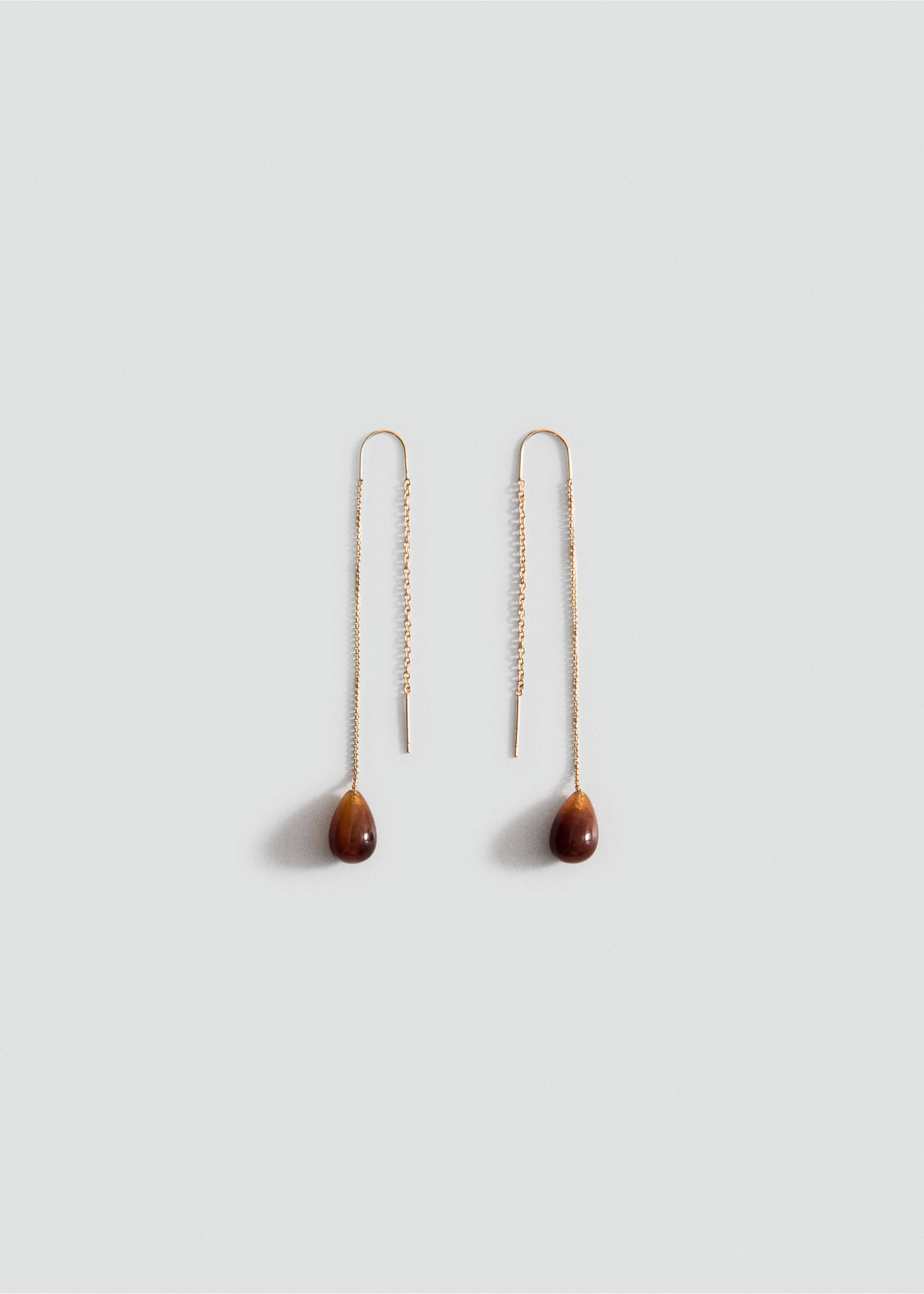 Resin drop hanging earrings - Article without model, Gold. Ref: 27004440-00.