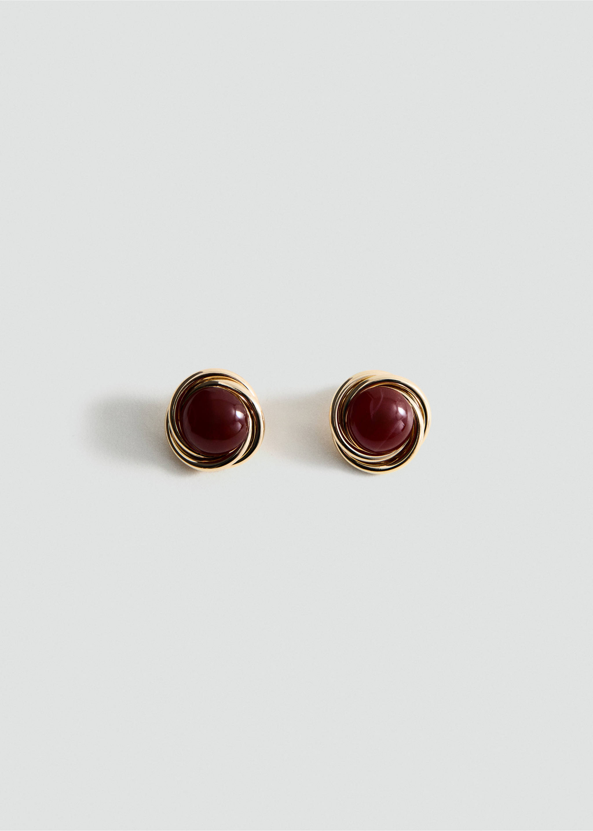 Boucles d'oreilles rondes en résine - Article sans modèle, Or. Ref: 27004441-00.