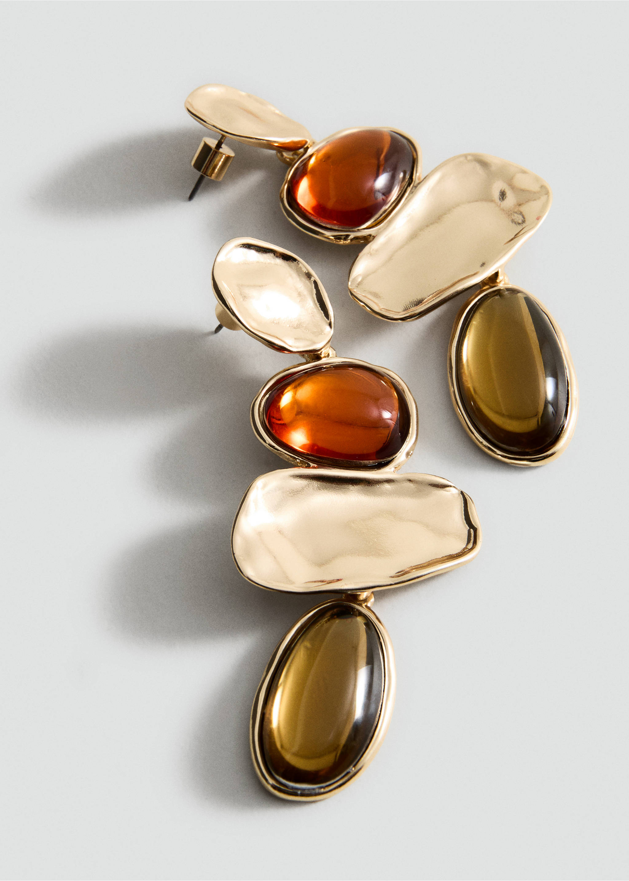 Långa kombinerade örhängen - Bild av mittparti, Guld. Ref: 27004443-00.