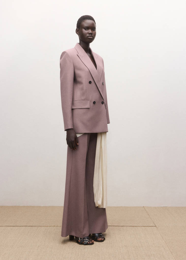 Flared wool suit trousers — Pink