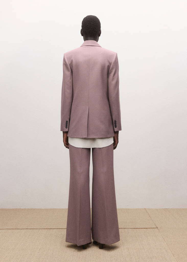Flared wool suit trousers — Pink
