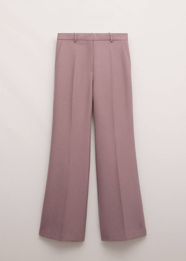 Flared wool suit trousers — Pink