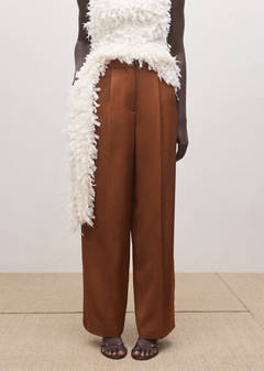 Straight low-rise suit trousers — Cognac 1