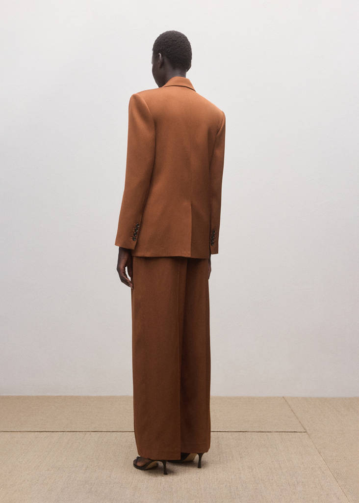 Straight low-rise suit trousers — Cognac