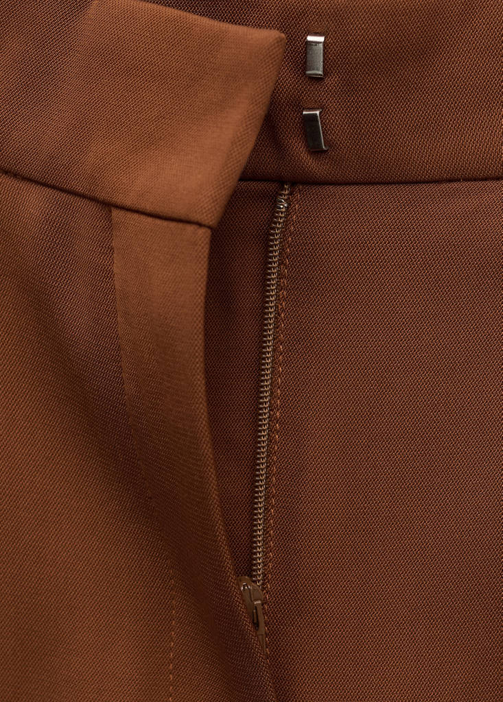 Straight low-rise suit trousers — Cognac