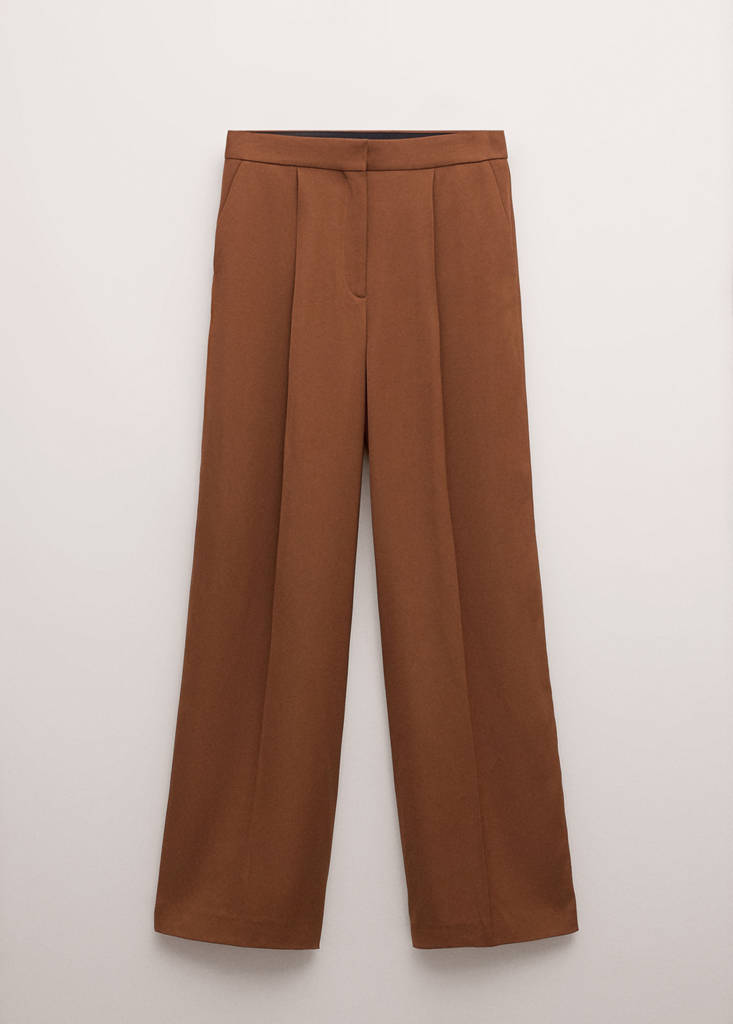 Straight low-rise suit trousers — Cognac