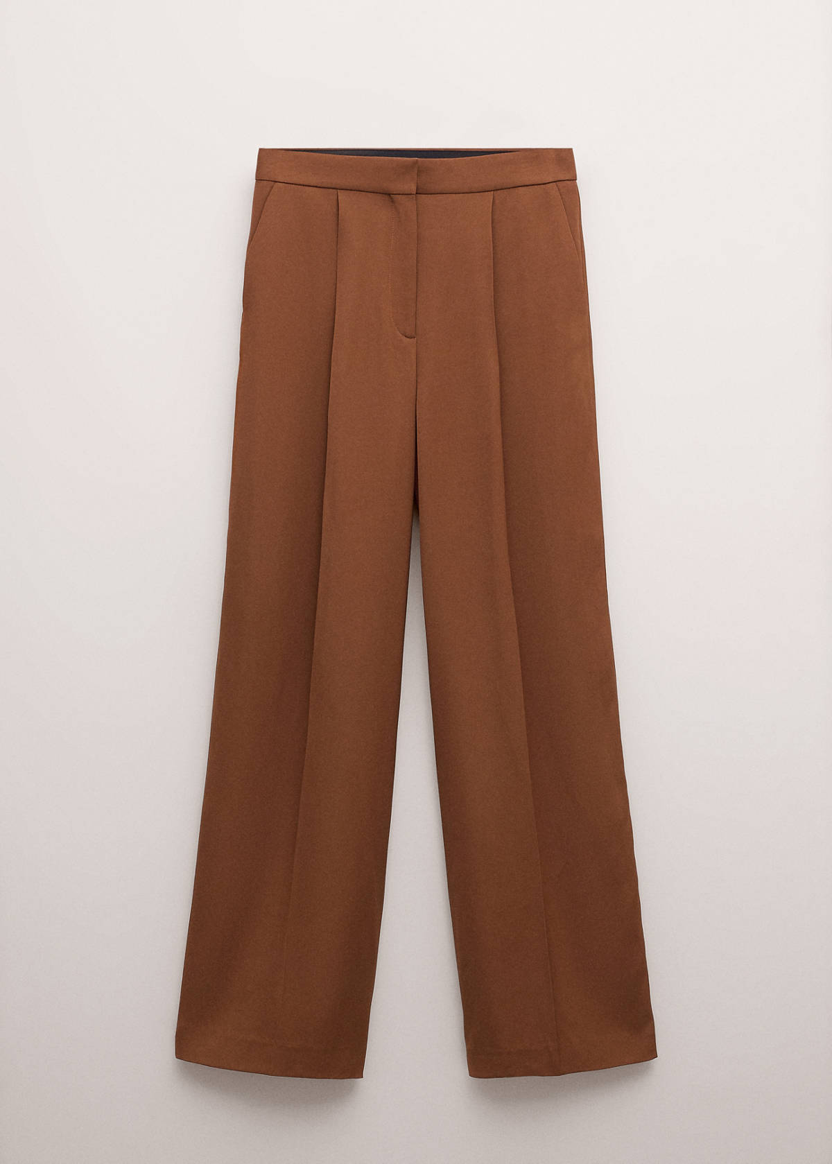 Straight low-rise suit trousers — Cognac