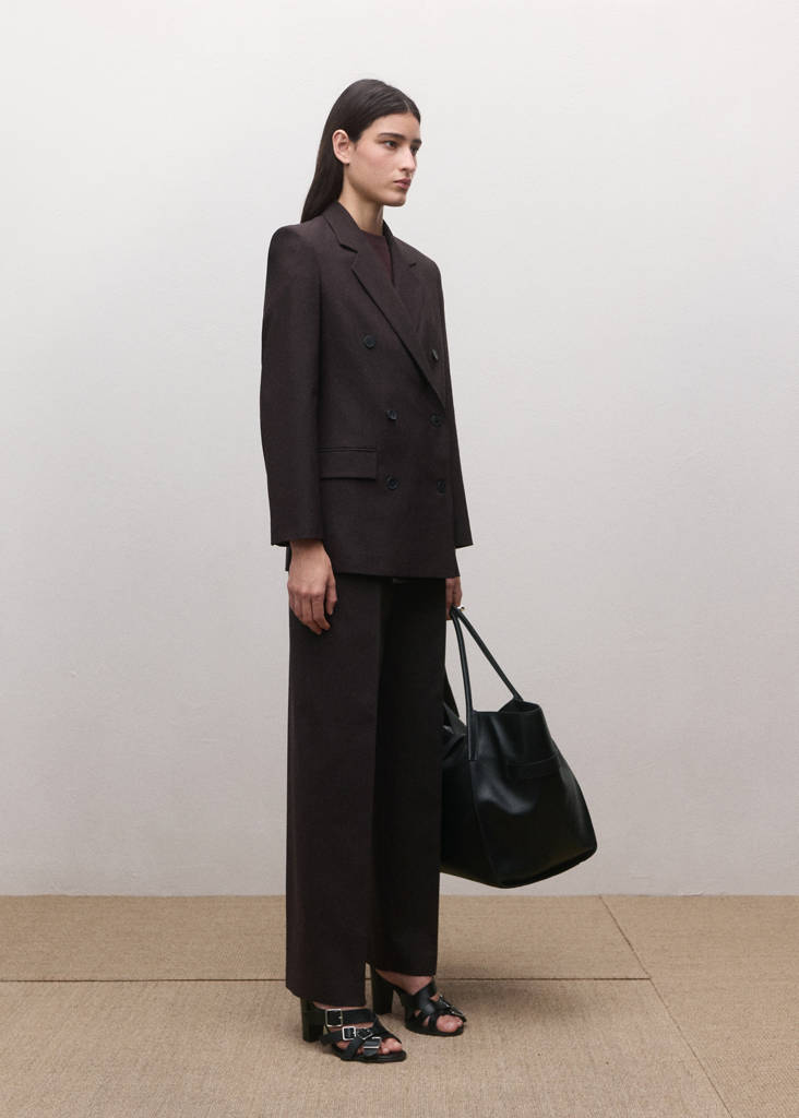 Mid-rise wool suit trousers — Plum