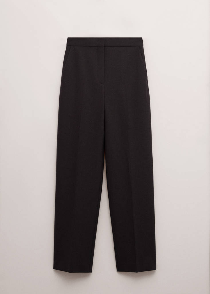 Mid-rise wool suit trousers — Plum