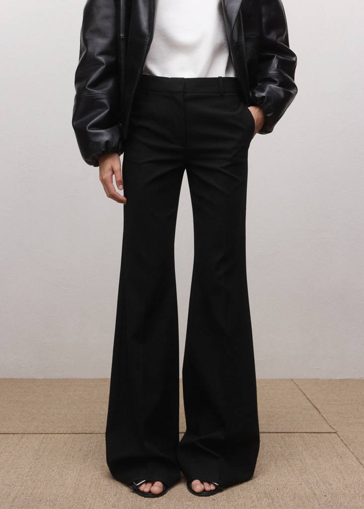 Mid-rise flare pants