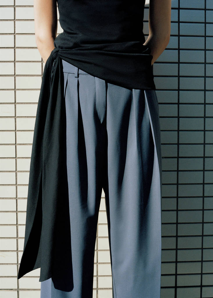 Straight wool suit trousers — Blue