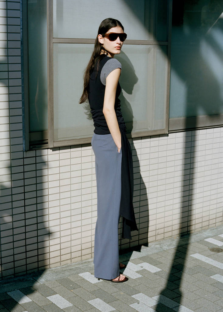 Straight wool suit trousers — Blue