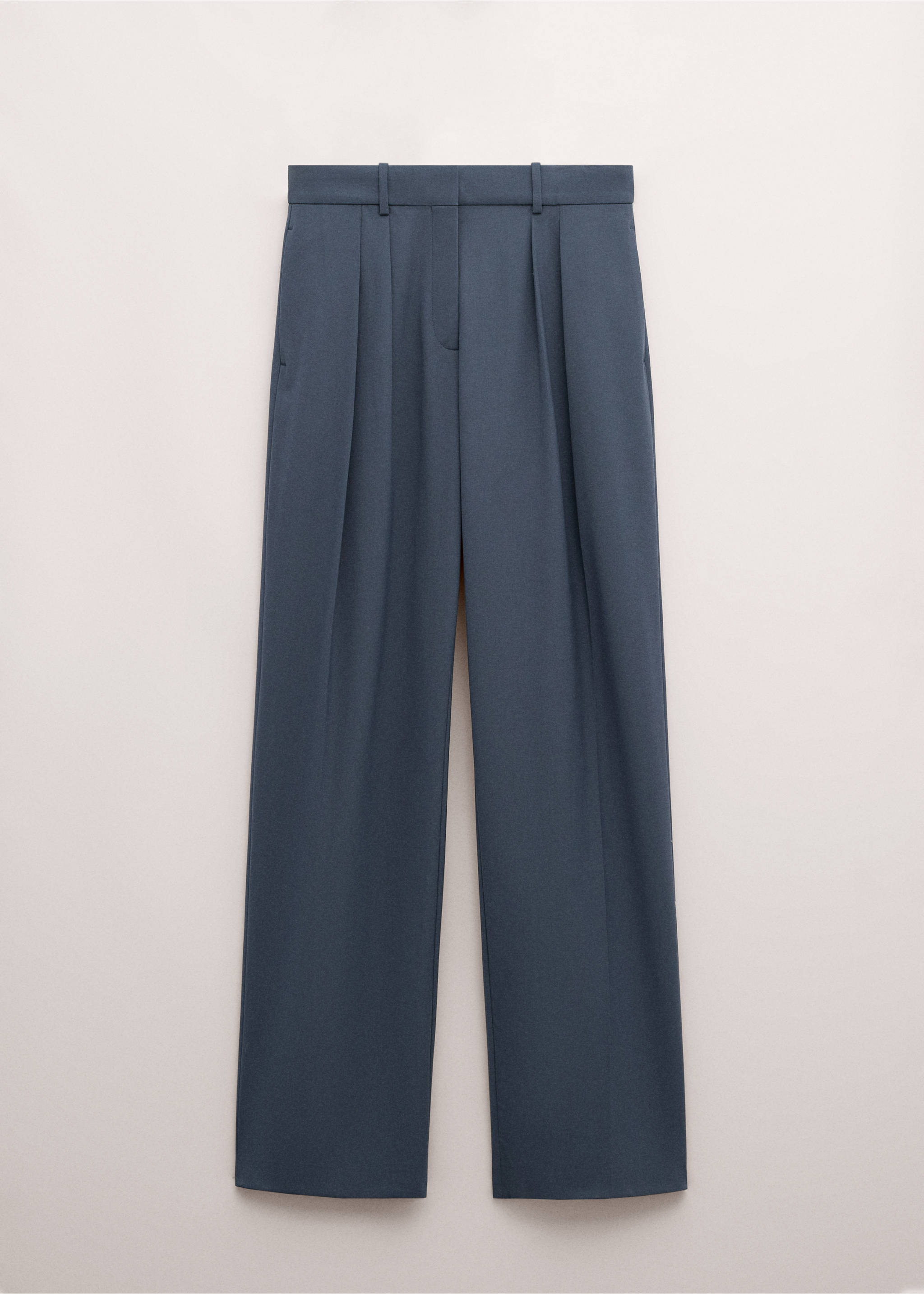 Straight wool suit trousers - Article without model, Blue. Ref: 27004453-00.