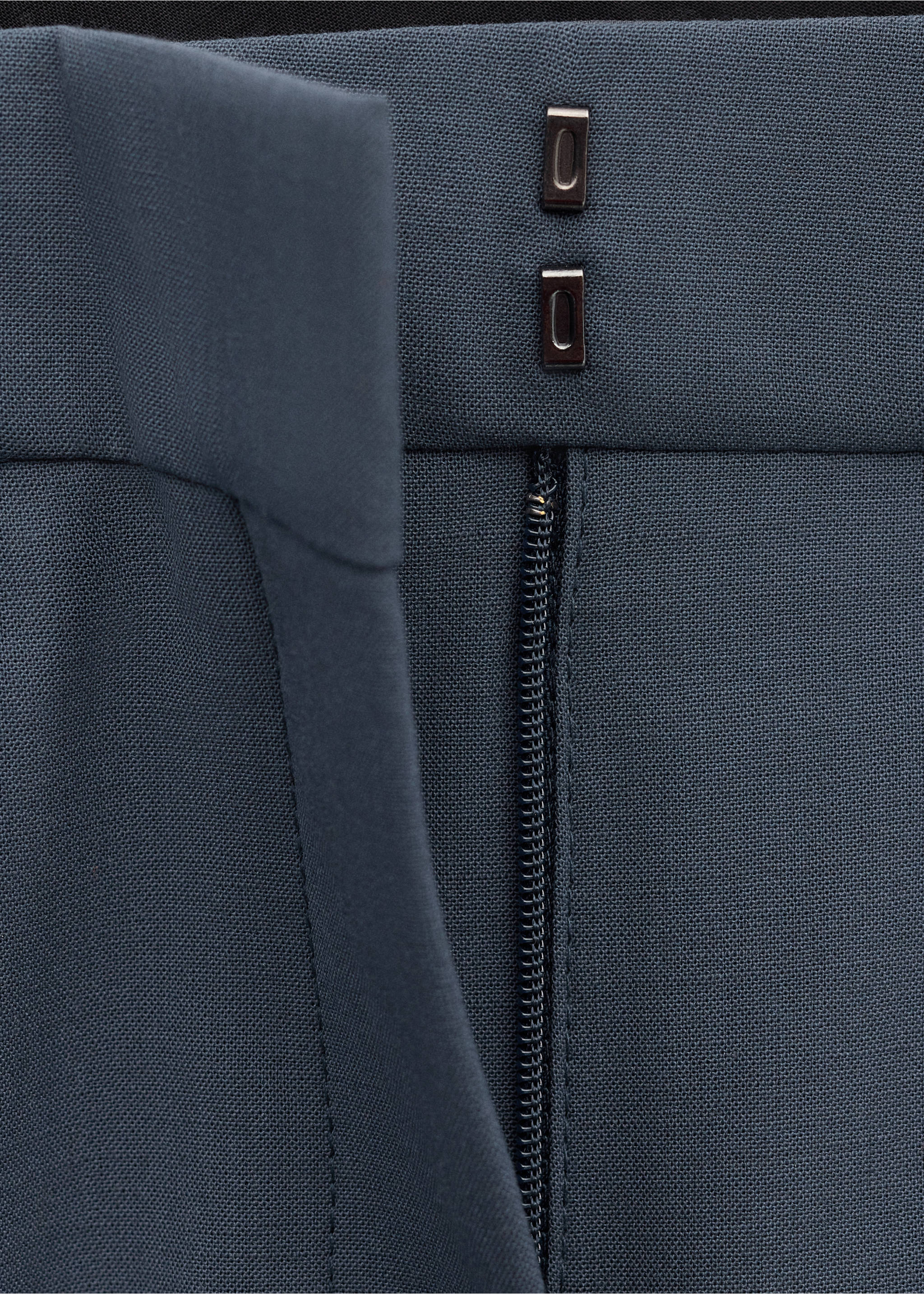 Straight wool suit trousers - Details of the article 8, Blue. Ref: 27004453-00.