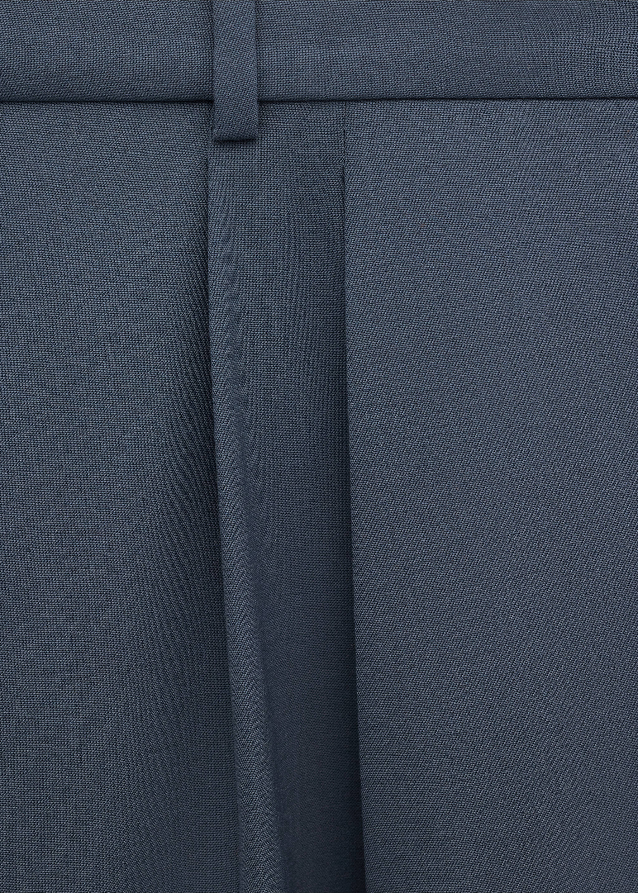 Straight wool suit trousers - Details of the article 0, Blue. Ref: 27004453-00.