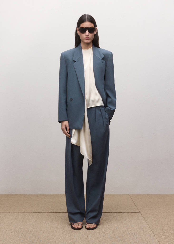 Straight wool suit trousers — Blue