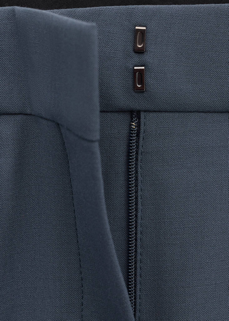 Straight wool suit trousers — Blue
