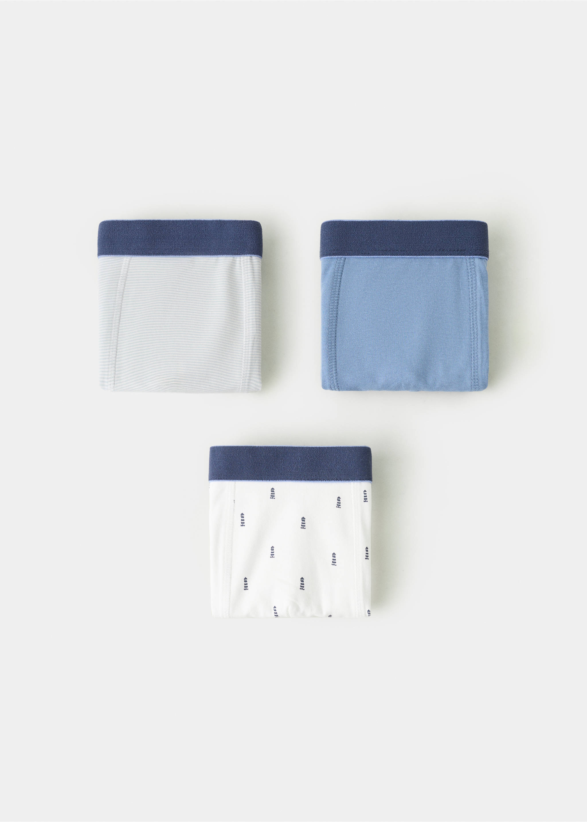 Pack of 3 cotton combination briefs - Article without model, Blue. Ref: 27004775-00.