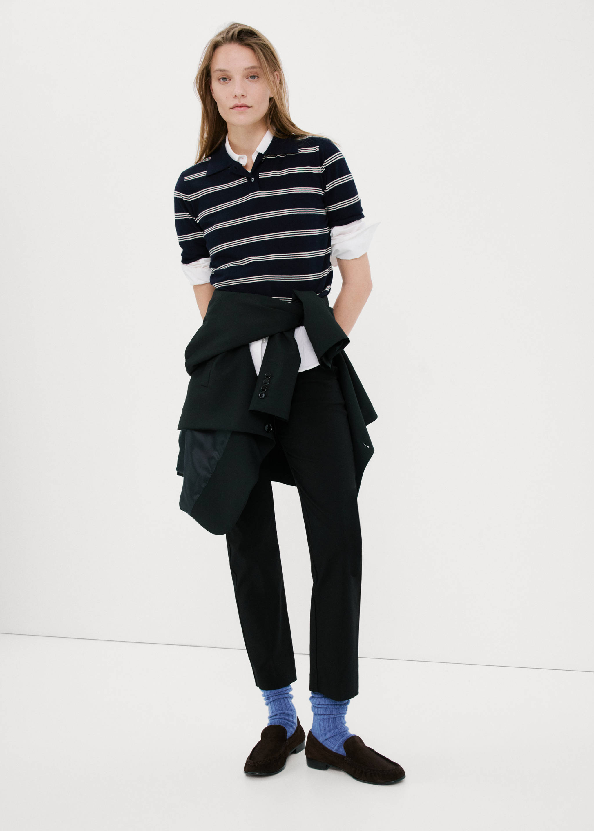 Striped polo-neck sweater - General plane