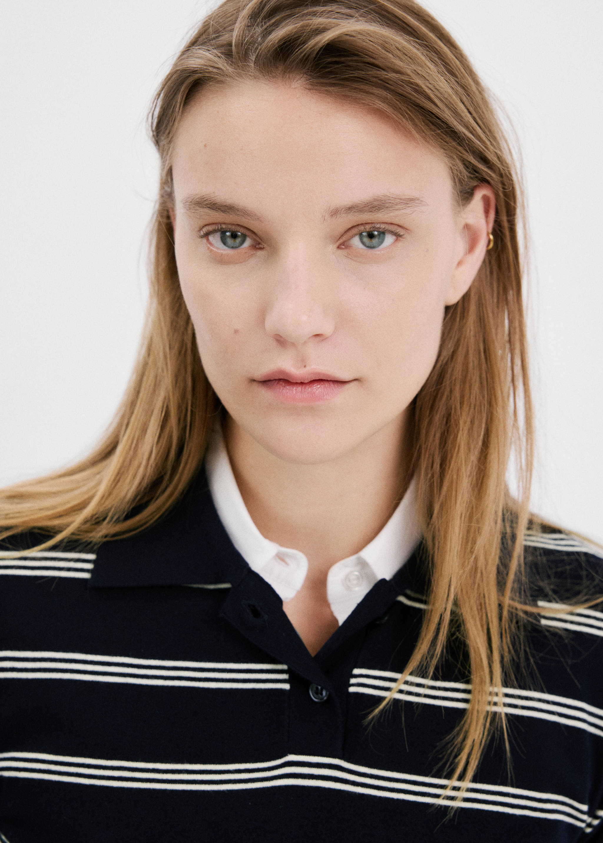 Striped polo-neck sweater - Details of the article 1