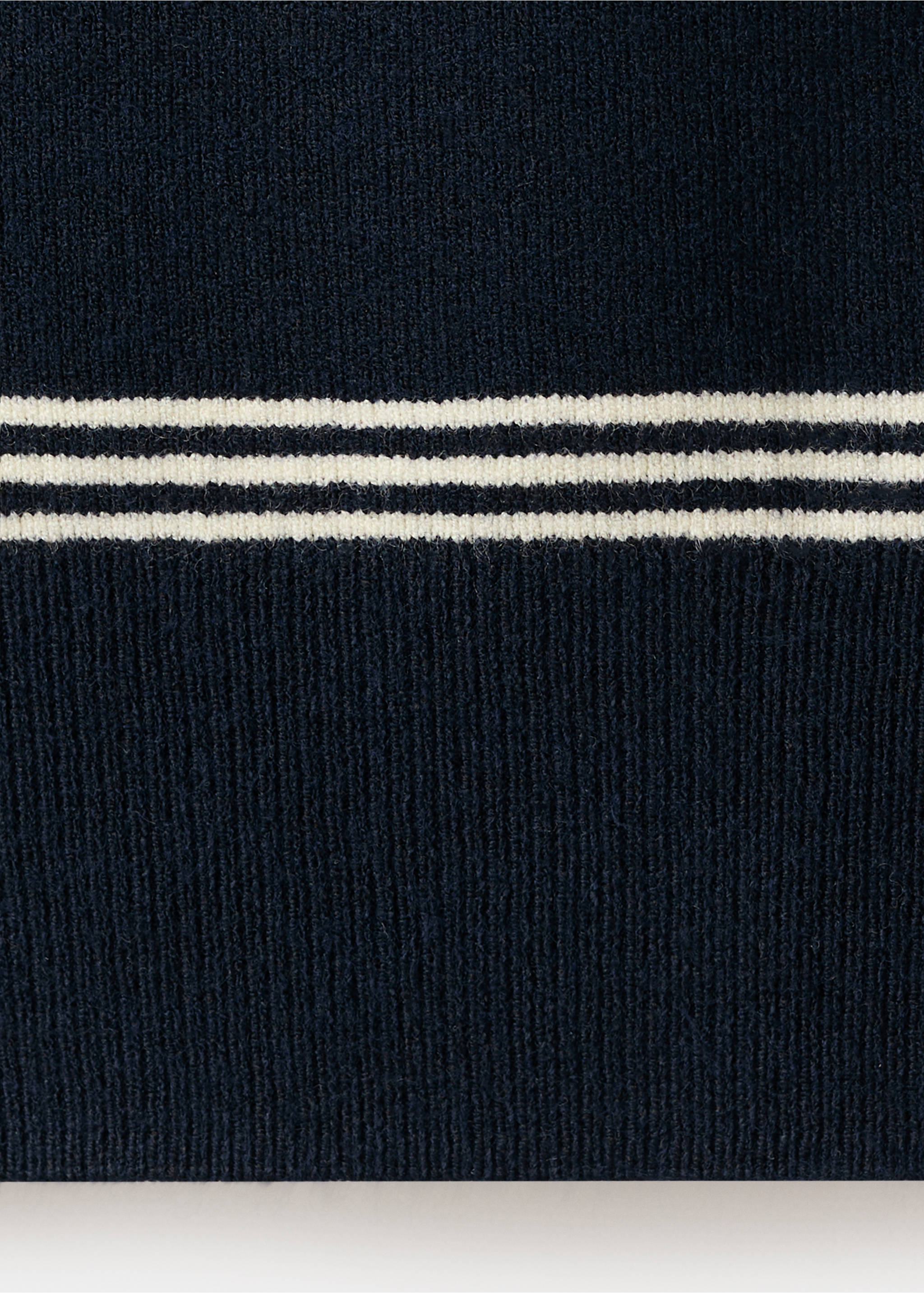 Pull-over rayures col polo - Détail de l'article 0, Bleu marine. Ref: 27004778-00.