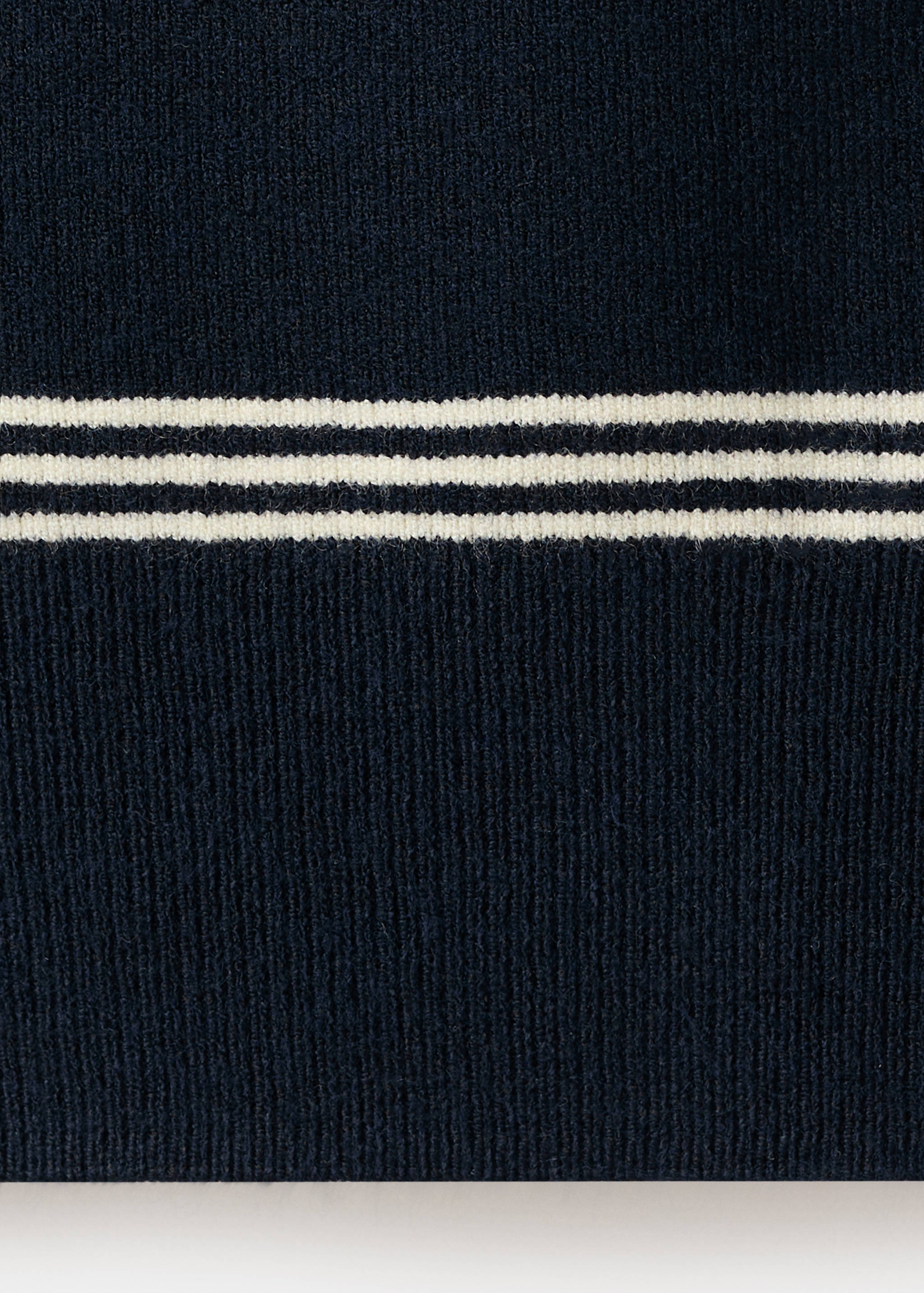 Striped polo-neck sweater - Details of the article 0