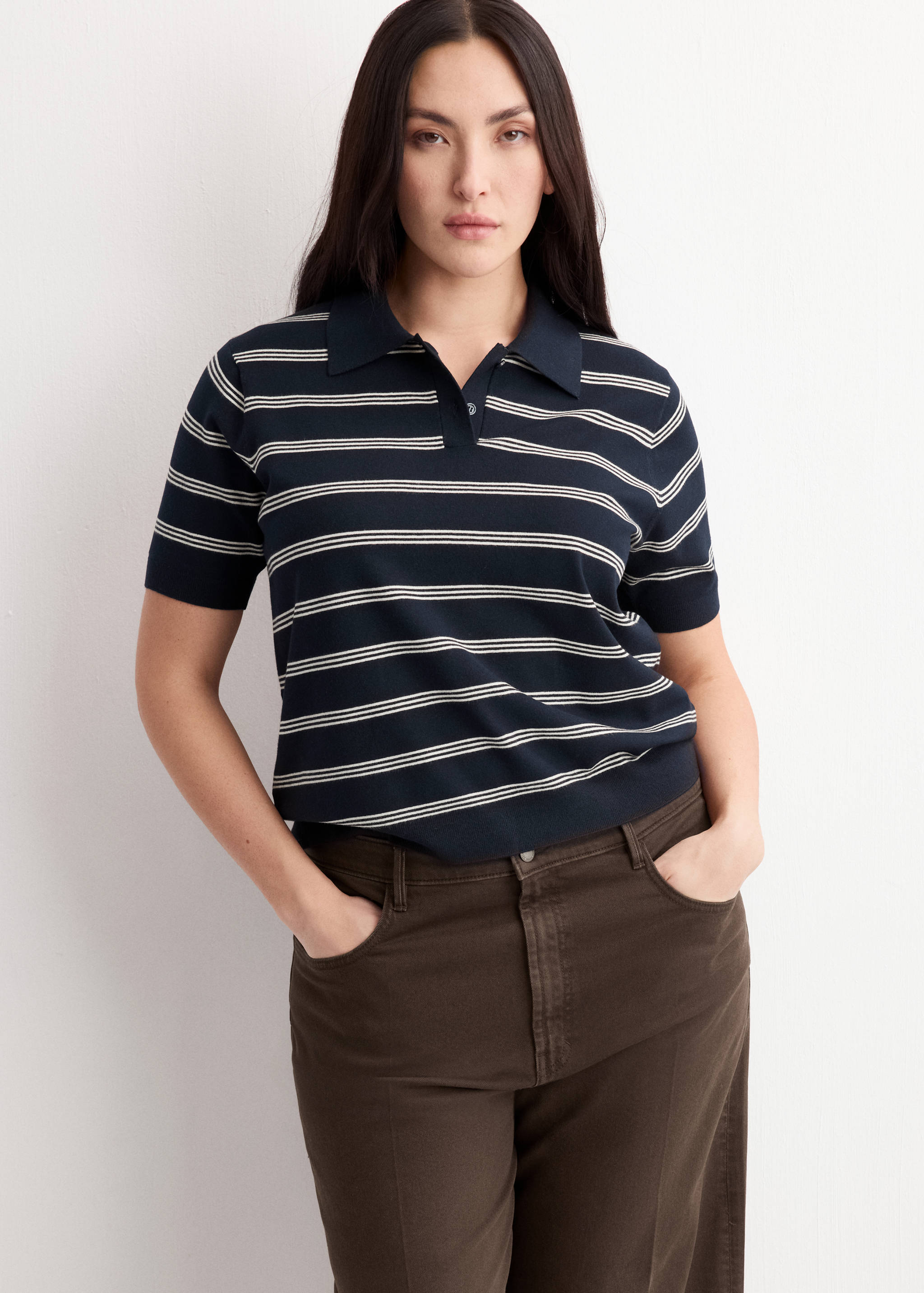 Striped polo-neck sweater - Details of the article 5