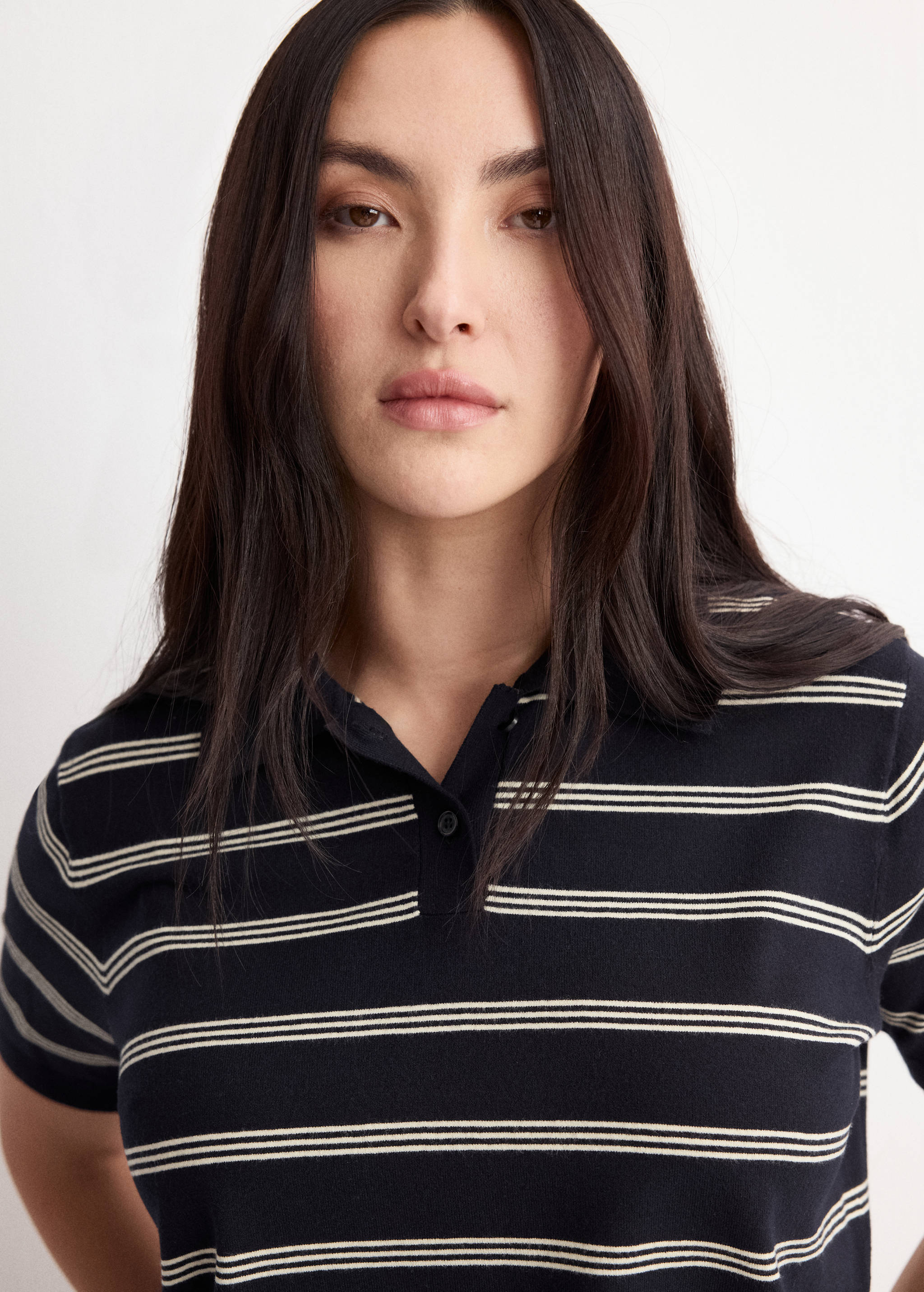 Striped polo-neck sweater - Details of the article 4