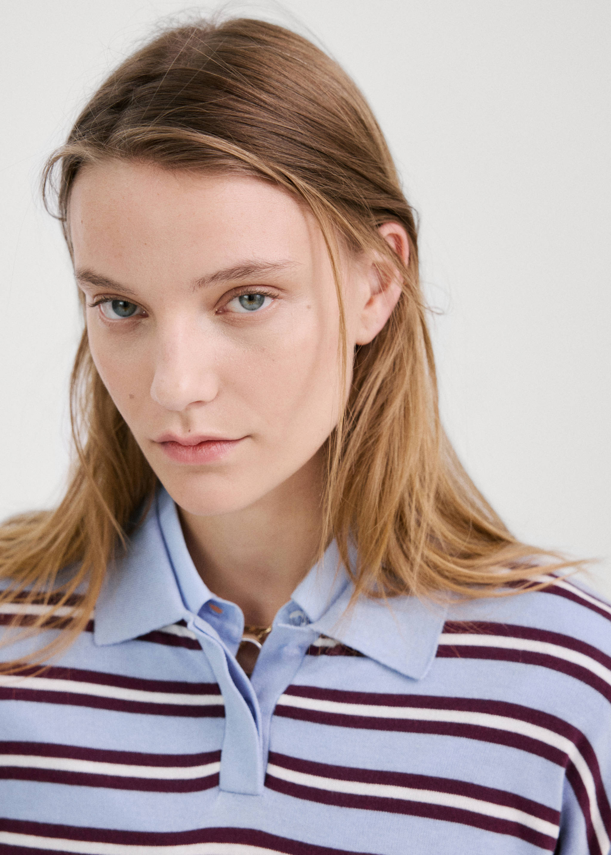 Striped polo-neck sweater - Details of the article 1