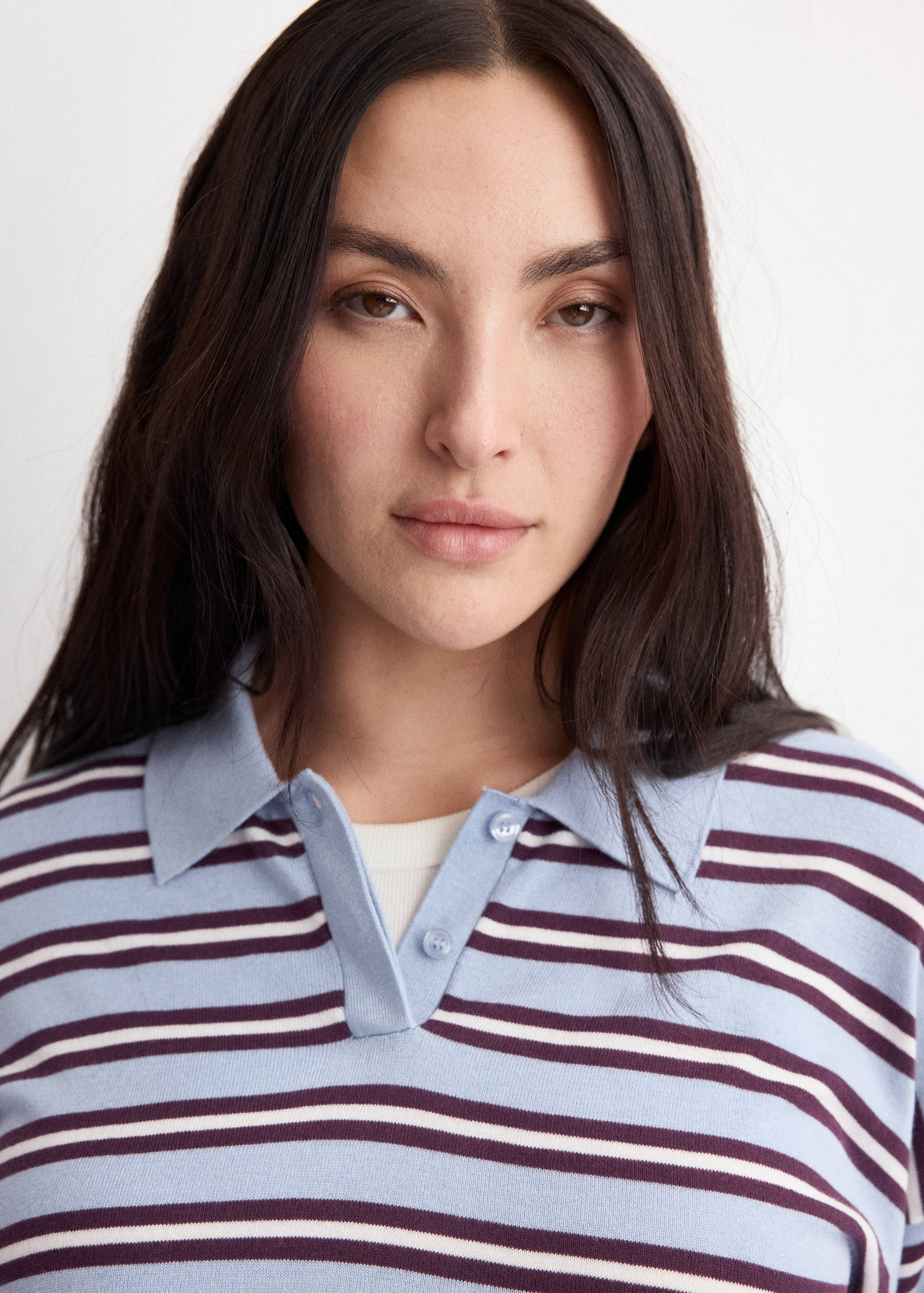 Striped polo-neck sweater - Details of the article 4