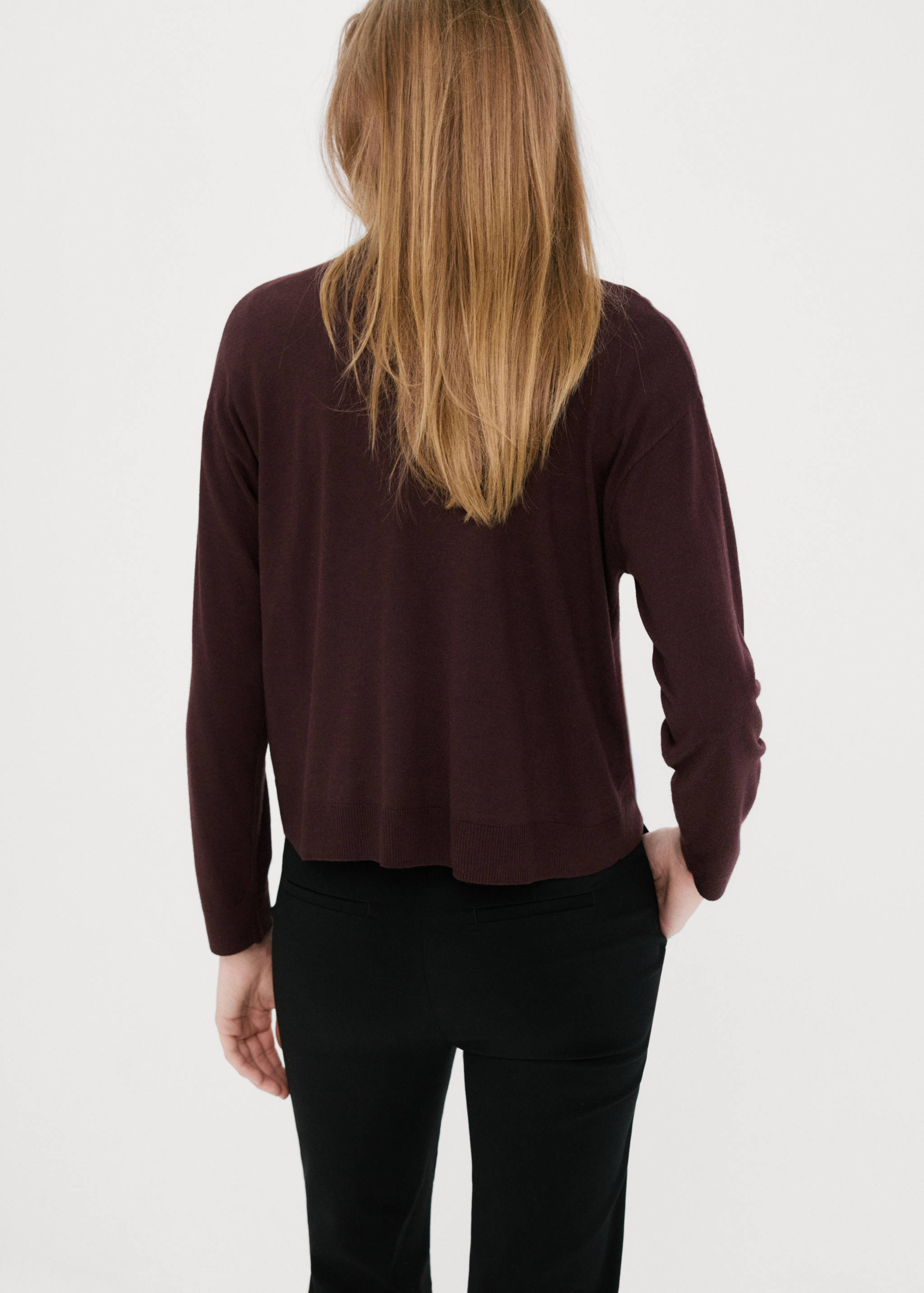 Knitted polo-neck sweater - Reverse of the article