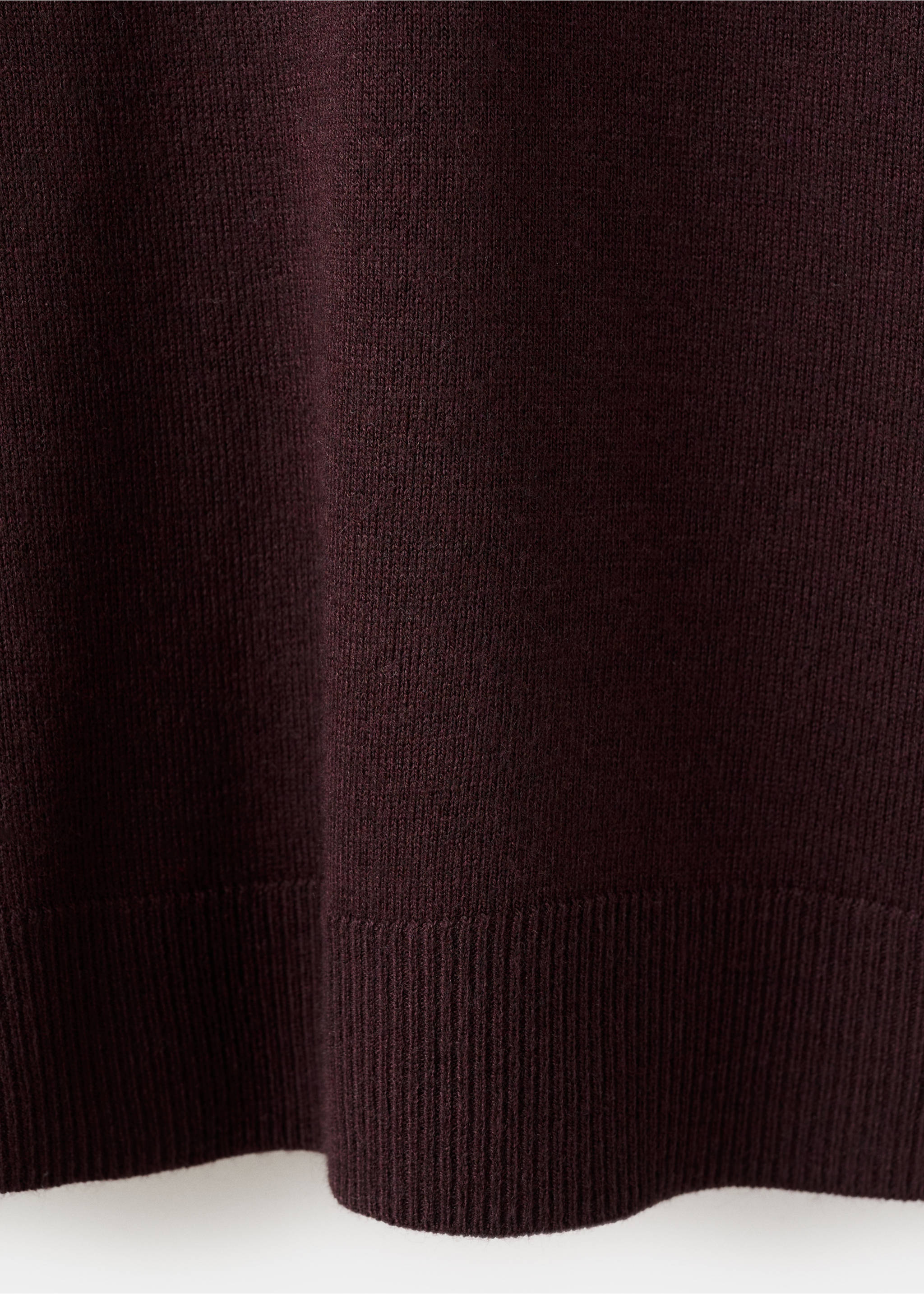 Knitted polo-neck sweater - Details of the article 0, Maroon. Ref: 27004780-00.