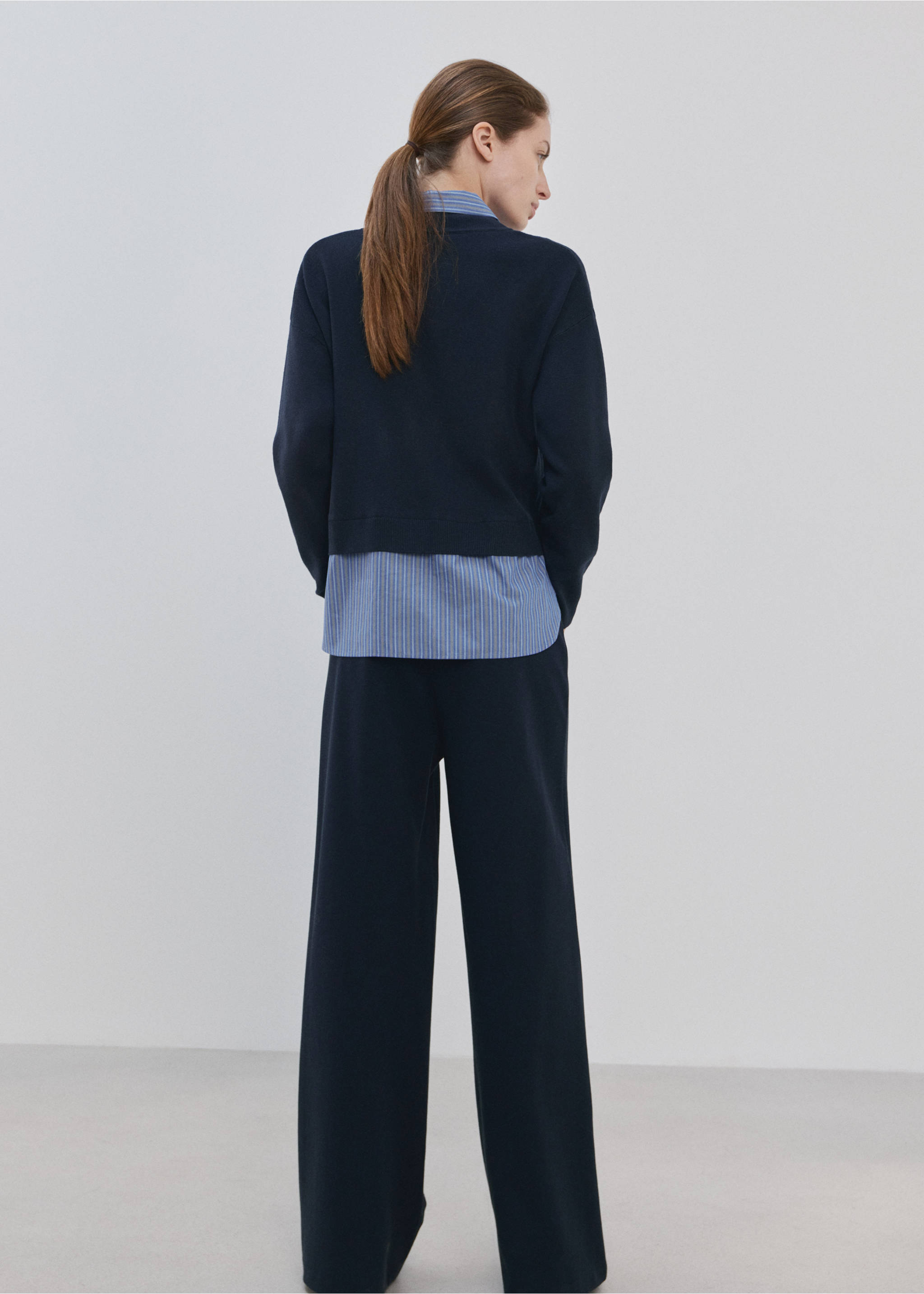 Combined shirt sweater - Reverse of the article, Navy. Ref: 27004781-00.