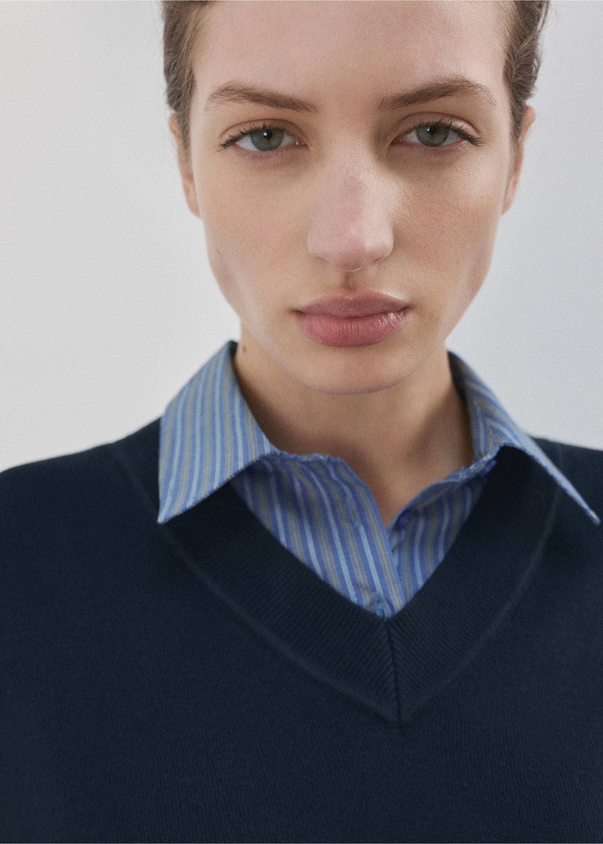 Combined shirt sweater - Details of the article 1, Navy. Ref: 27004781-00.