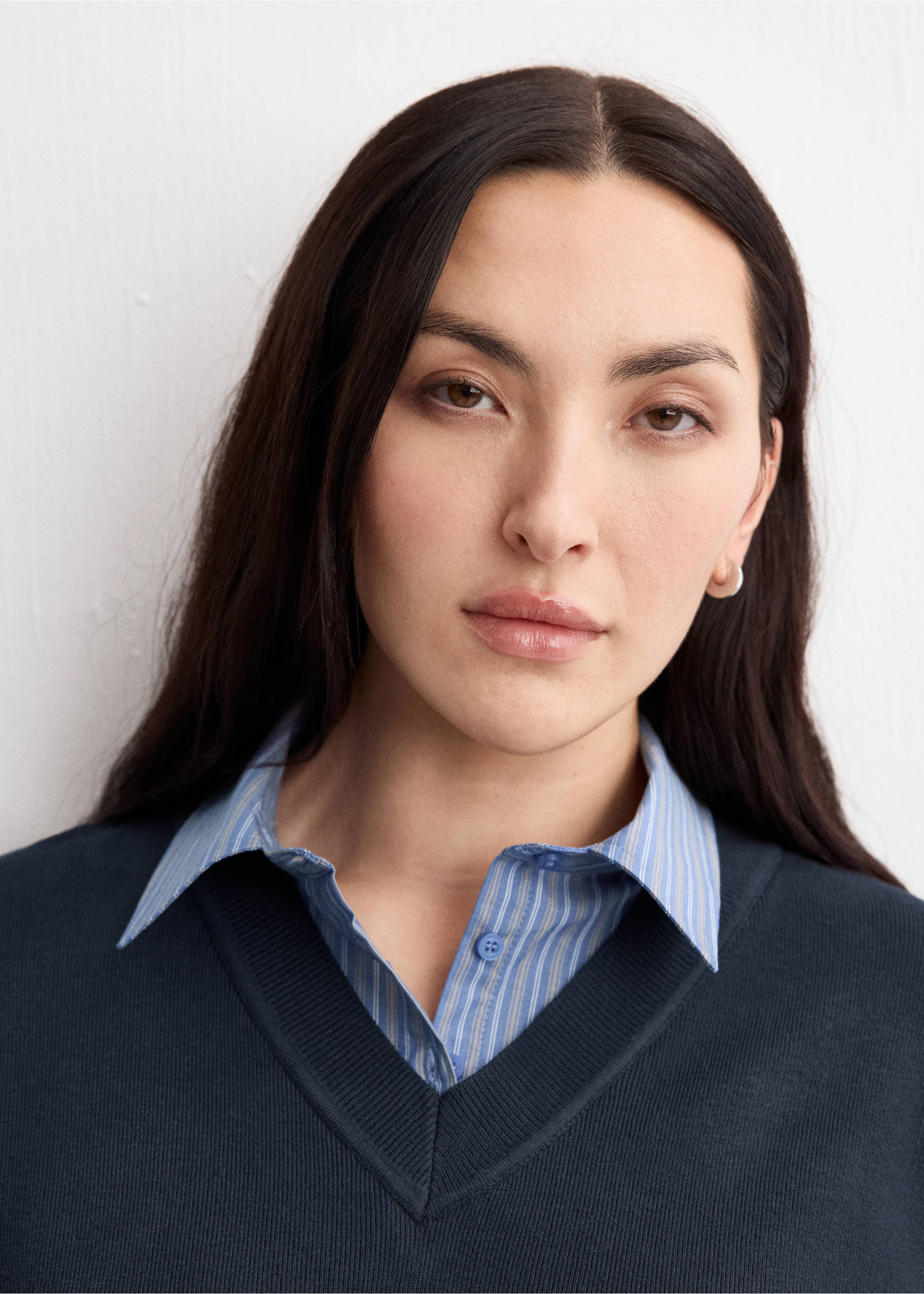 Combined shirt sweater - Details of the article 4, Navy. Ref: 27004781-00.