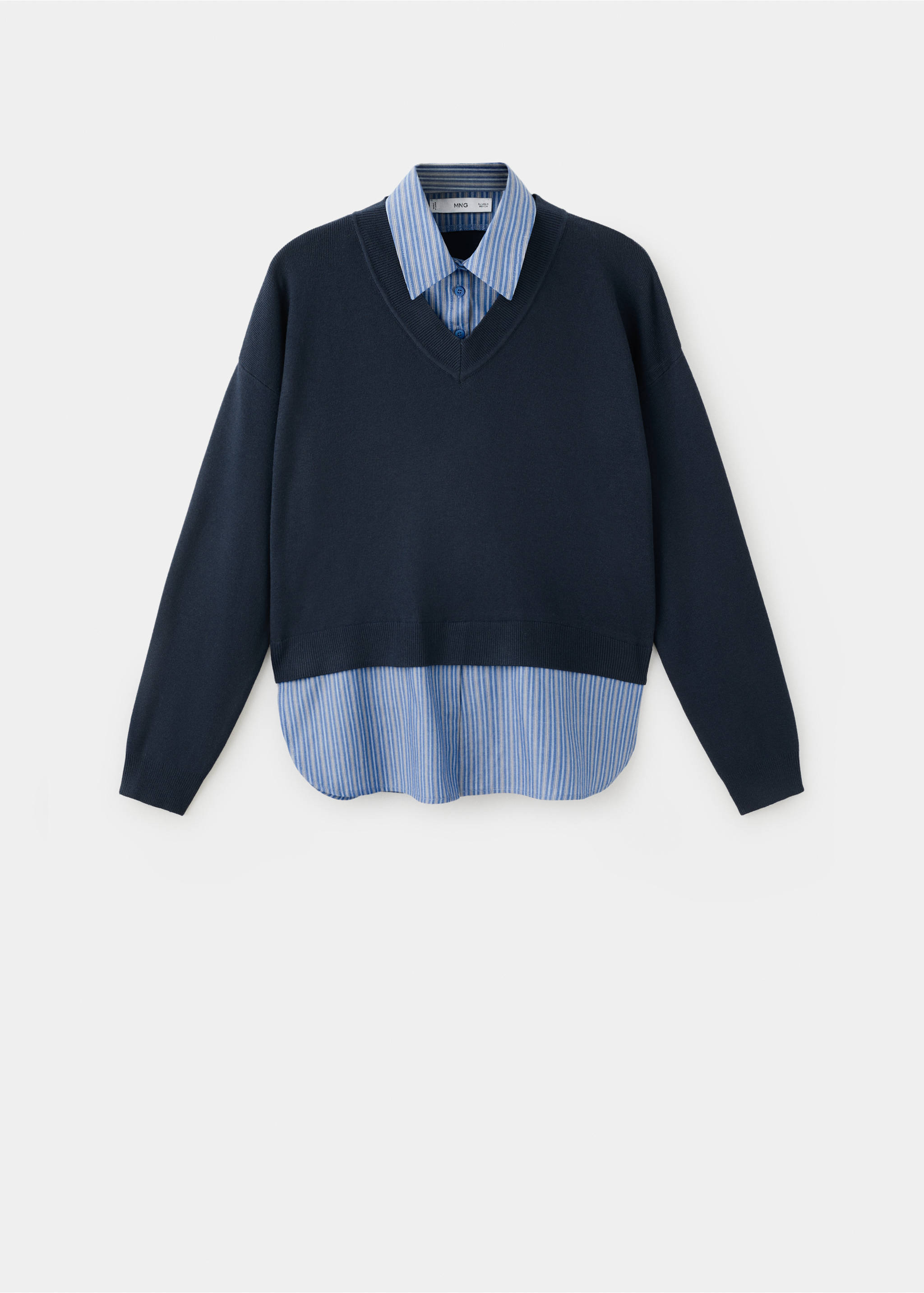 Combined shirt sweater - Article without model, Navy. Ref: 27004781-00.