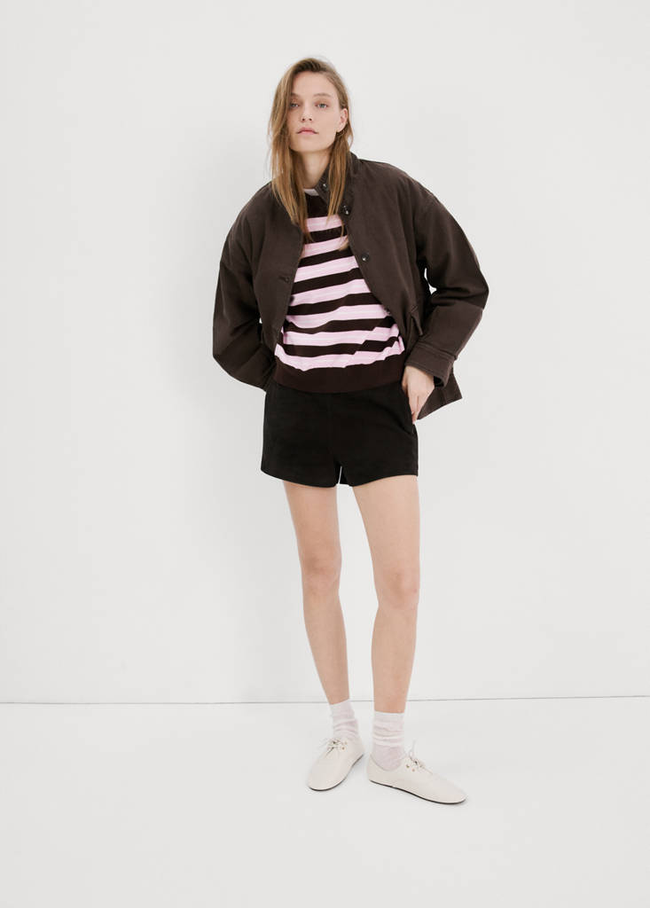 Knit striped sweater — Chocolate