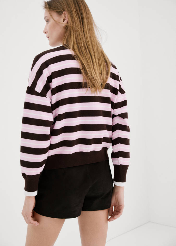 Knit striped sweater — Chocolate