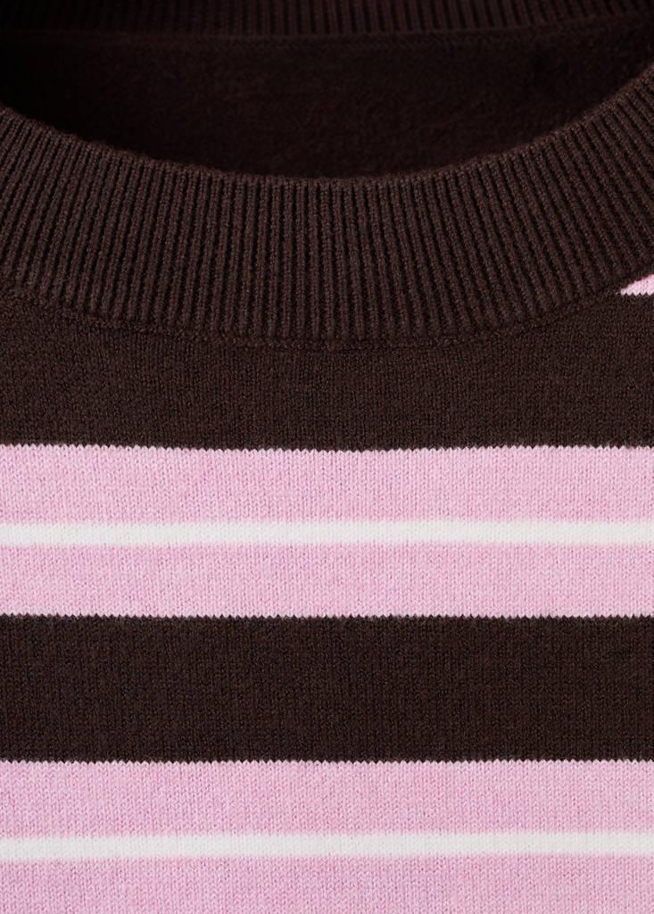 Knit striped sweater — Chocolate
