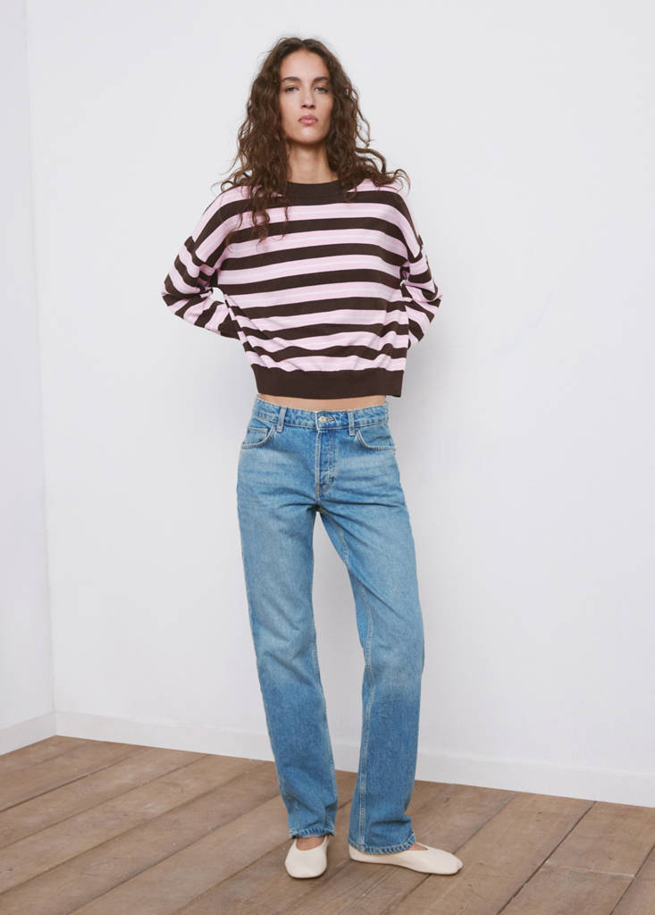 Knit striped sweater — Chocolate