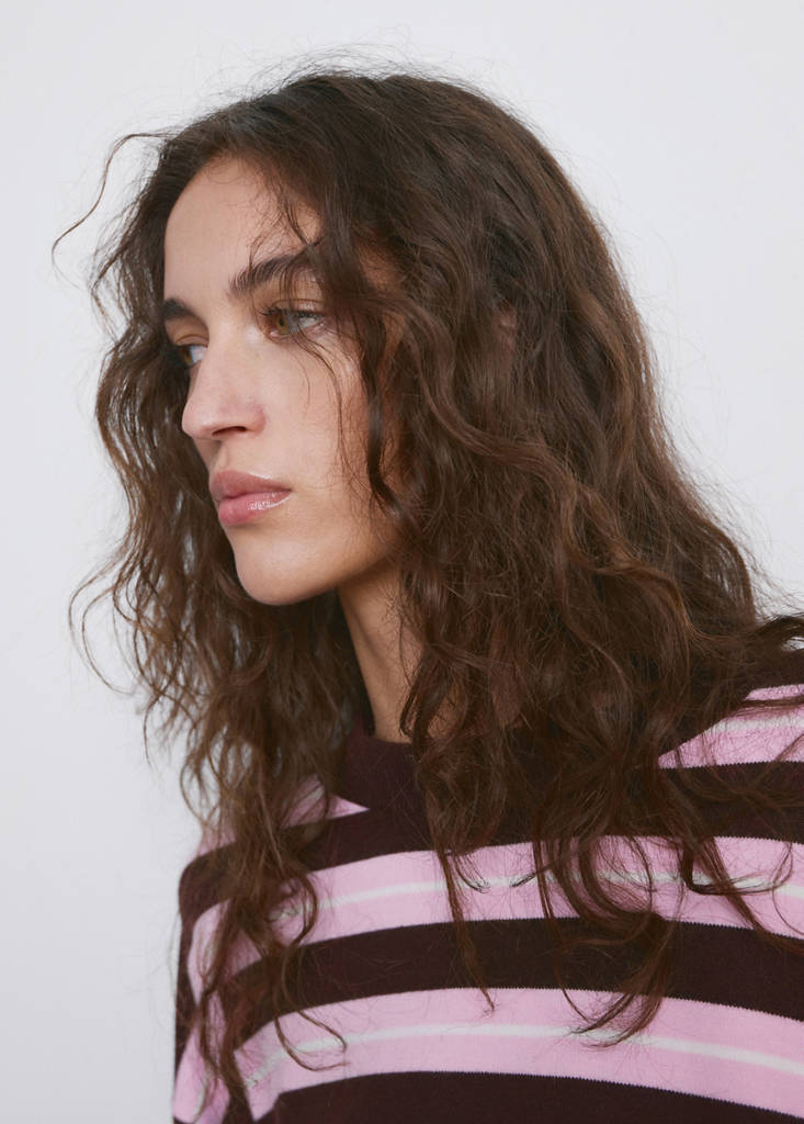 Knit striped sweater — Chocolate