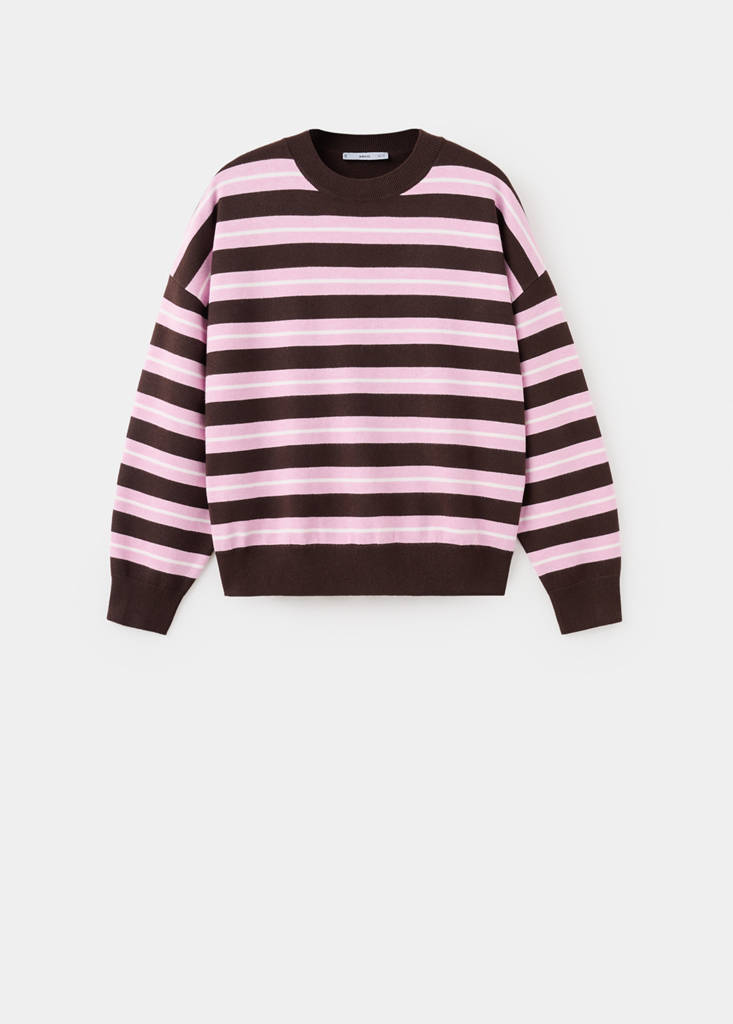 Knit striped sweater — Chocolate
